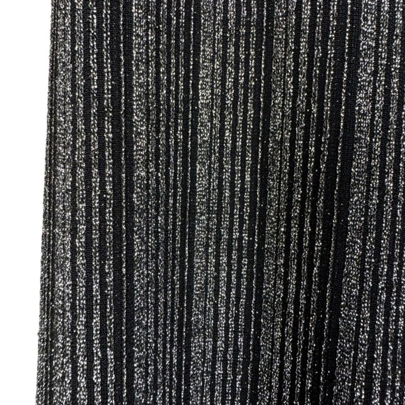 Sangria Wide Leg Pants Size Large Silver Black Stripe Stretchy - Picture 4 of 8